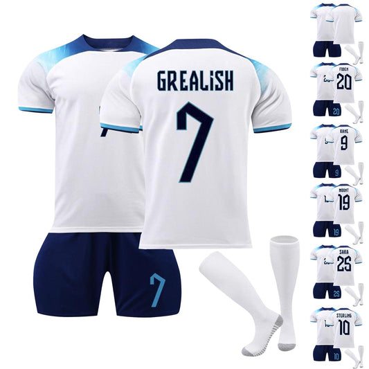 2022 World Cup in England Jersey 3 Piece Set, Soccer Training Kit Printed Jersey Shorts Socks Set