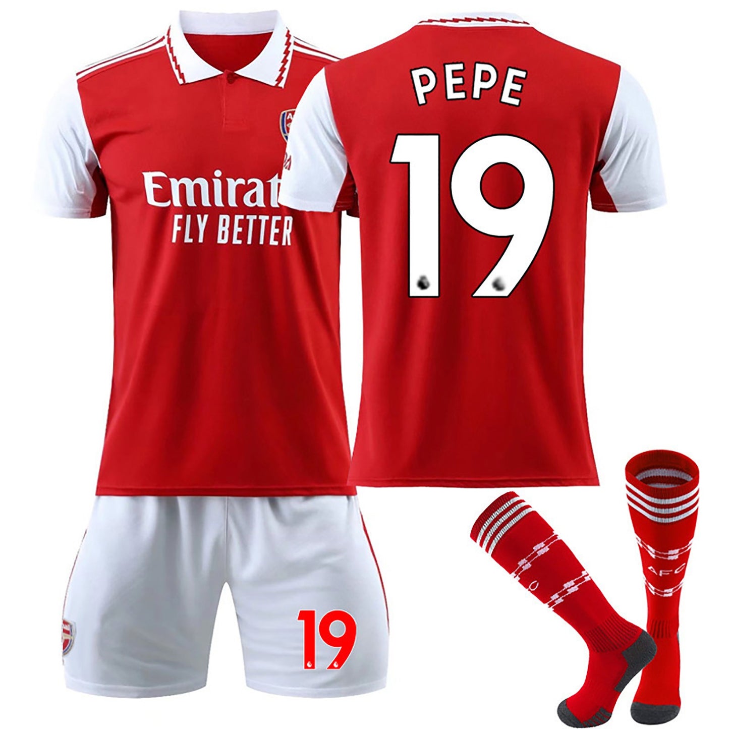 22-23 Arsenal Home Games Jersey 3 Piece Set, Soccer Training Kit Printed Jersey Shorts Socks Set