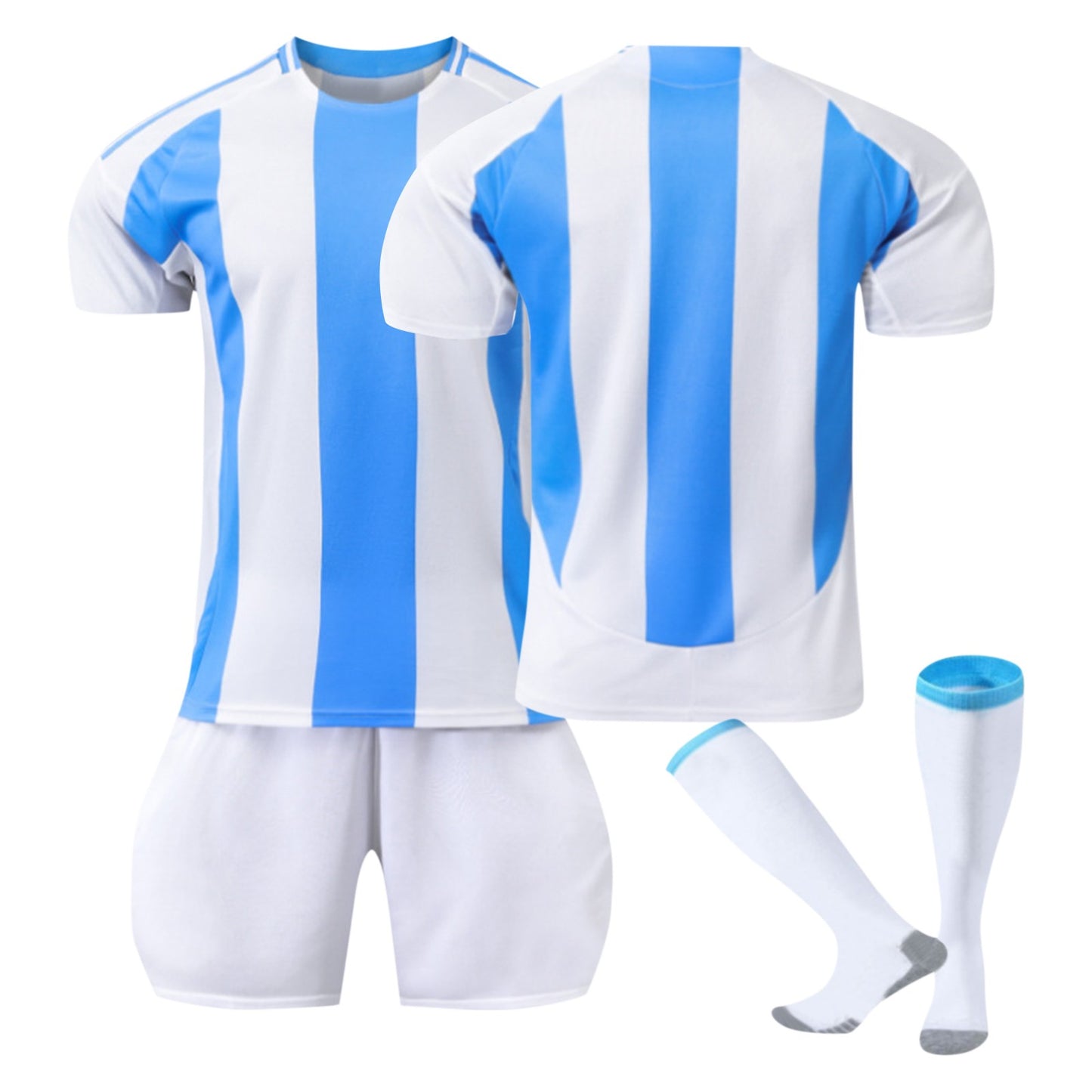 24-25 Argentina Soccer Team Home Jerseys 3 Piece Set, Soccer Training Kit Printed Jersey Shorts Socks Set