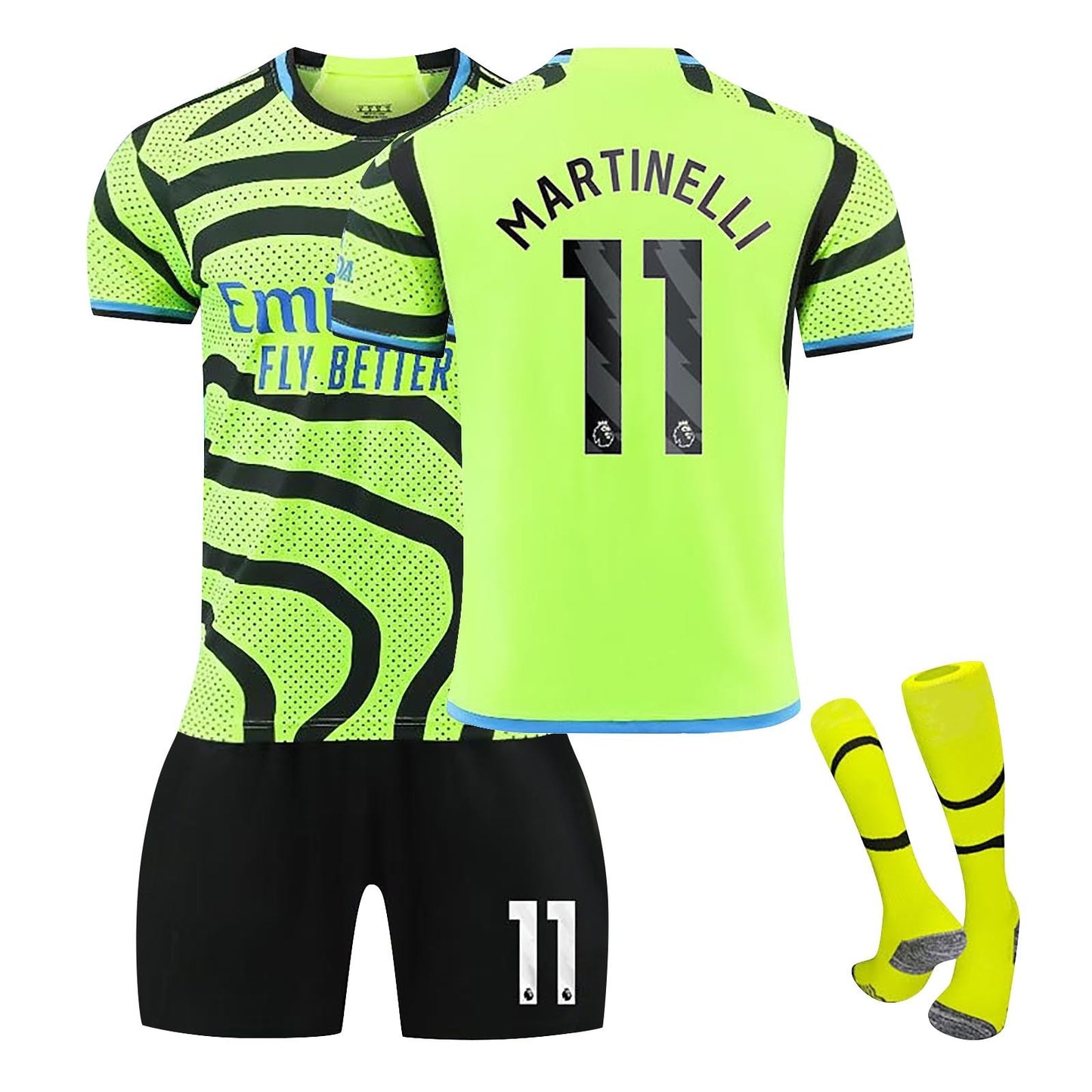 23-24 Arsenal Away Games Jersey 3 Piece Set, Soccer Training Kit Printed Jersey Shorts Socks Set