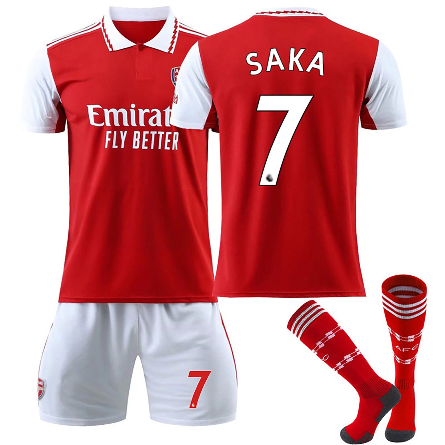 22-23 Arsenal Home Games Jersey 3 Piece Set, Soccer Training Kit Printed Jersey Shorts Socks Set