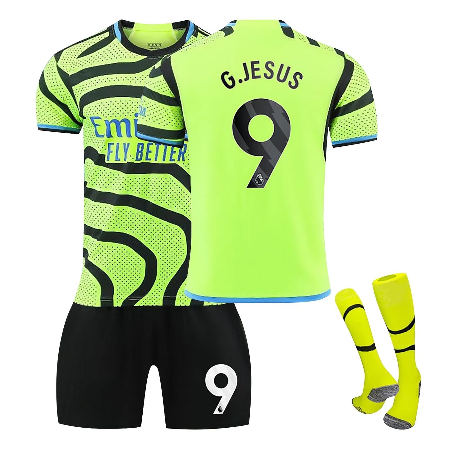 23-24 Arsenal Away Games Jersey 3 Piece Set, Soccer Training Kit Printed Jersey Shorts Socks Set