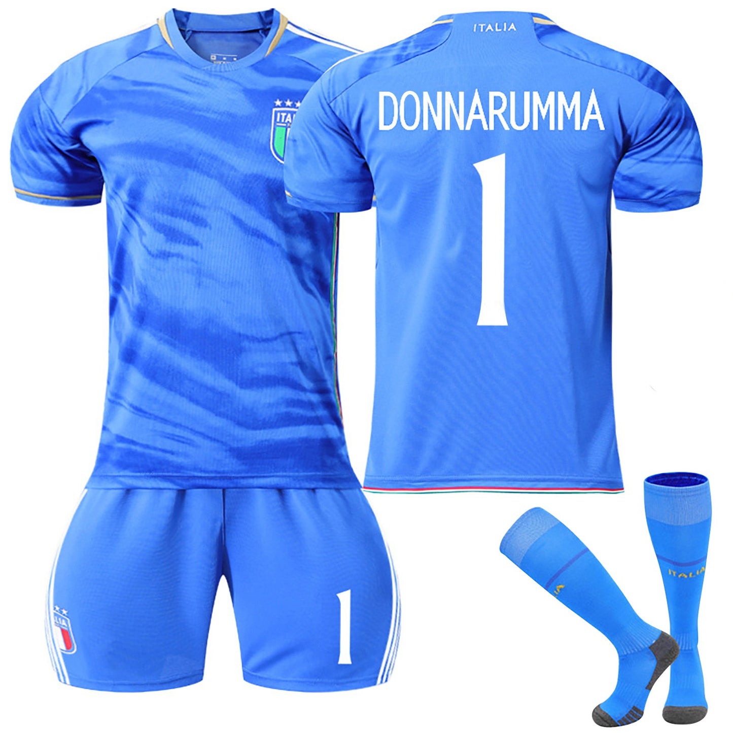 23-24 Italy Home Ground Jersey 3 Piece Set, Soccer Training Kit Printed Jersey Shorts Socks Set