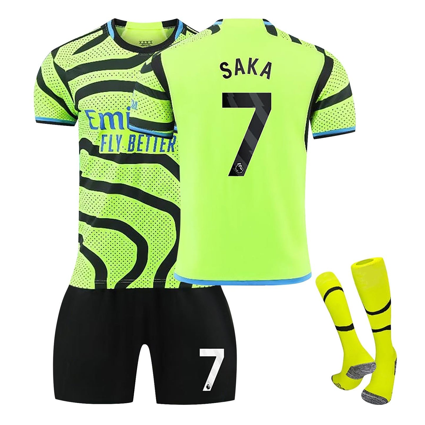 23-24 Arsenal Away Games Jersey 3 Piece Set, Soccer Training Kit Printed Jersey Shorts Socks Set