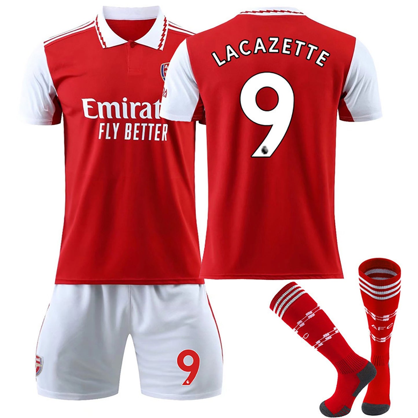 22-23 Arsenal Home Games Jersey 3 Piece Set, Soccer Training Kit Printed Jersey Shorts Socks Set