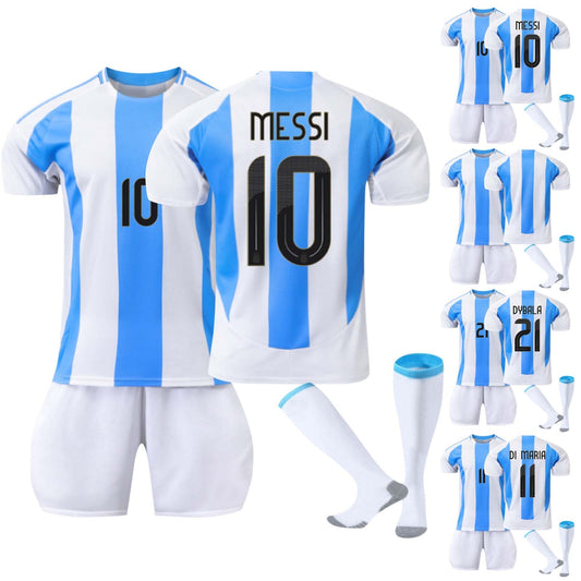 24-25 Argentina Soccer Team Home Jerseys 3 Piece Set, Soccer Training Kit Printed Jersey Shorts Socks Set