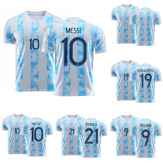 22-23 Argentina Soccer Team Home Jersey , Unisex Soccer Training Kit Printed Single Jersey