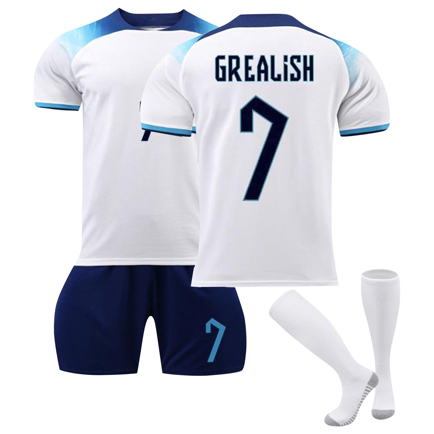 2022 World Cup in England Jersey 3 Piece Set, Soccer Training Kit Printed Jersey Shorts Socks Set