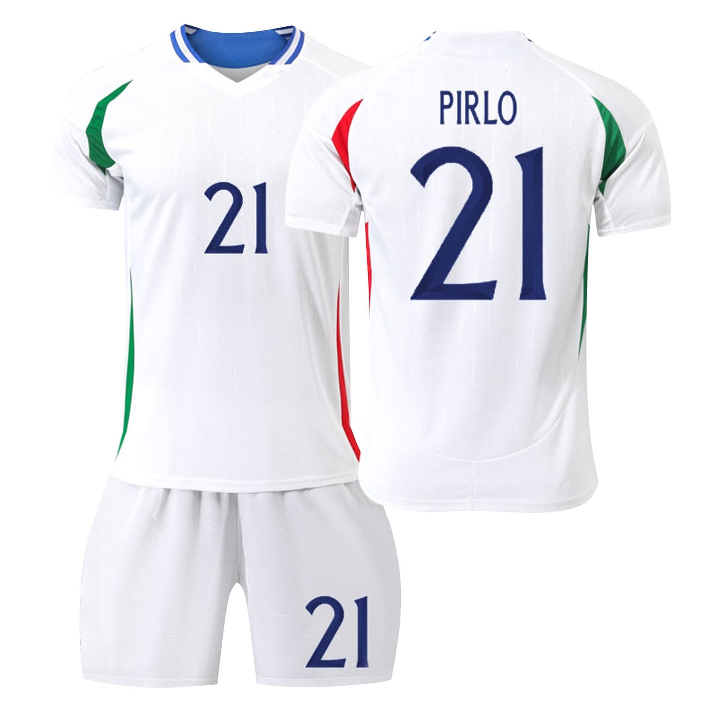 24-25 Italy Away Jersey 2 Piece Set, Soccer Training Kit Printed Jersey Shorts Socks Set