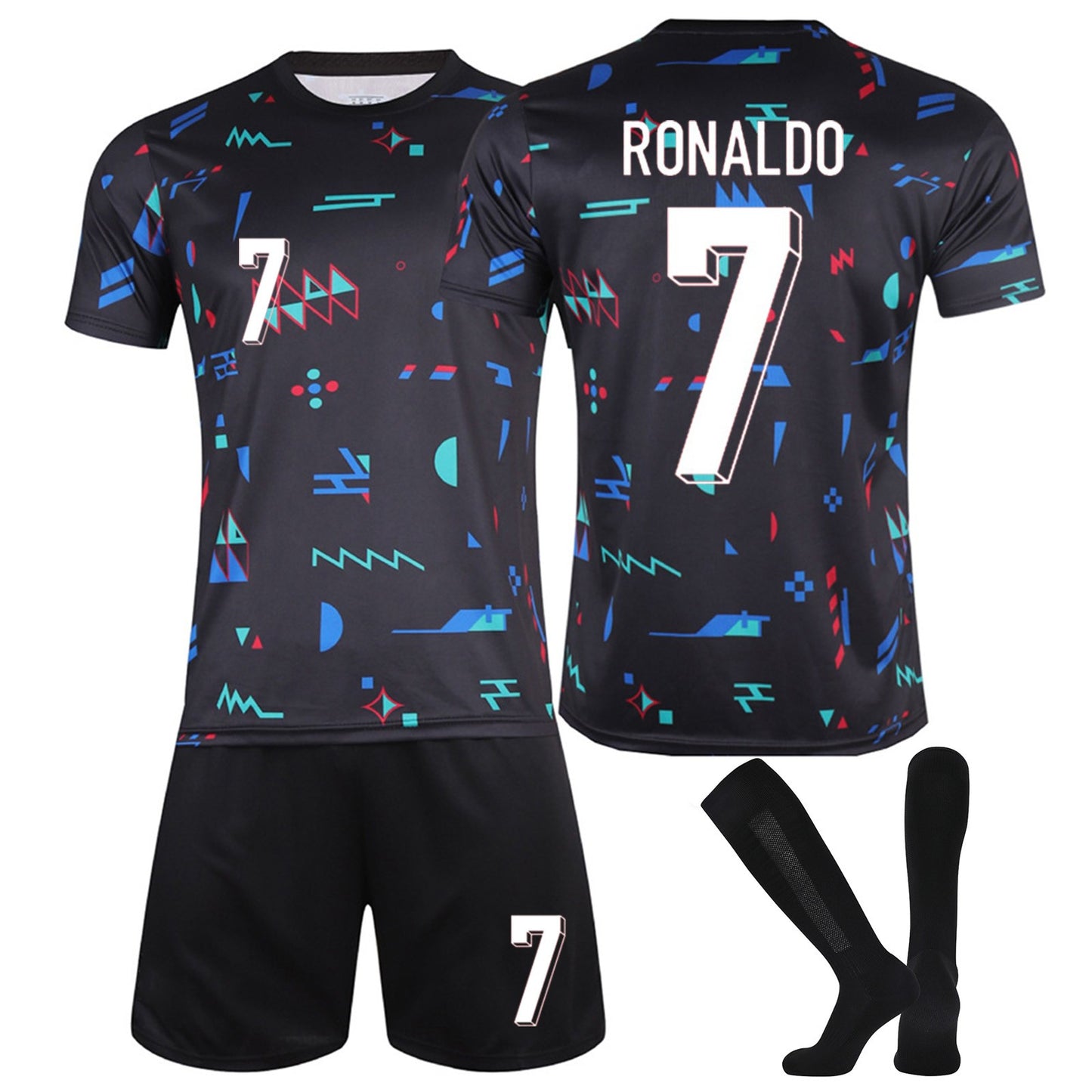 24-25 Portugal Soccer Team Jerseys 3 Piece Sets, Soccer Training Kit Printed Jersey Shorts Socks Set