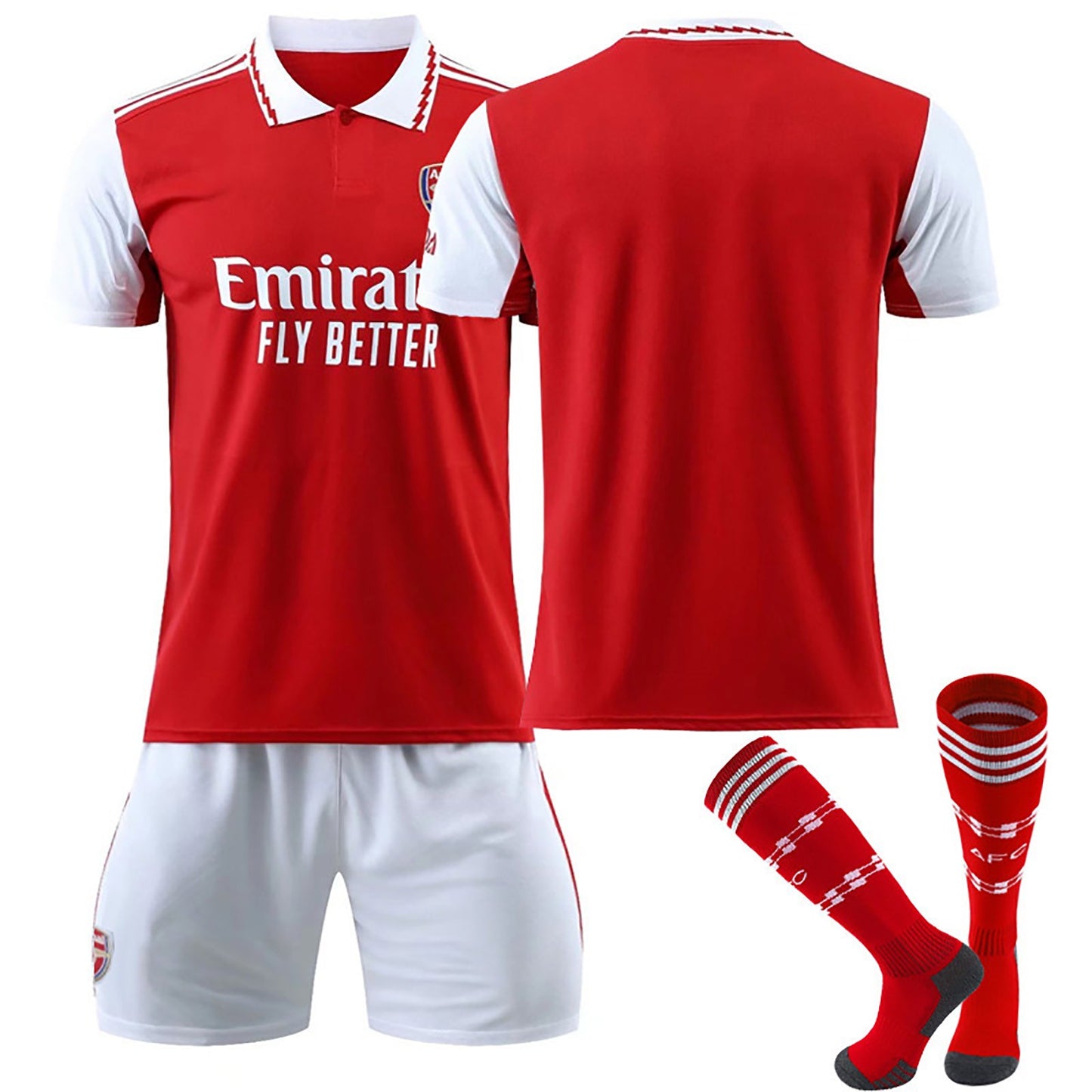 22-23 Arsenal Home Games Jersey 3 Piece Set, Soccer Training Kit Printed Jersey Shorts Socks Set