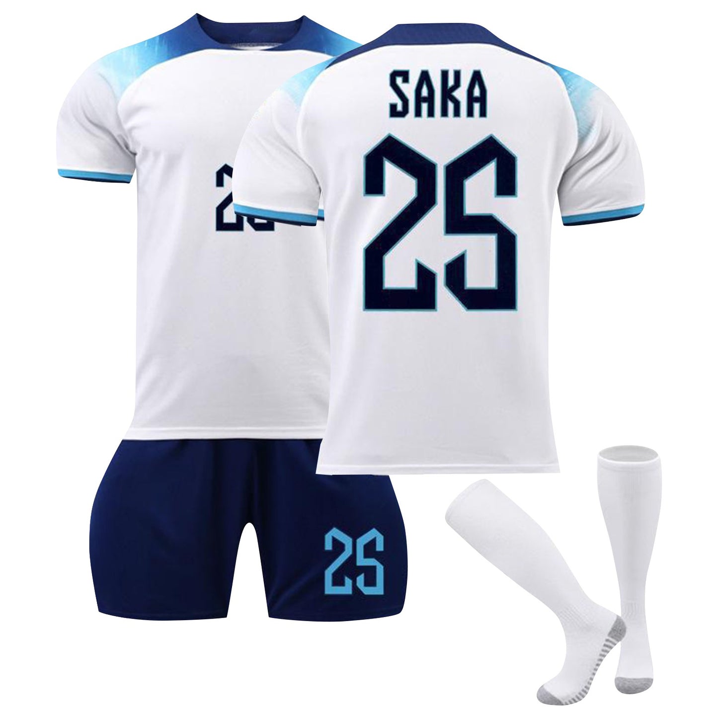 2022 World Cup in England Jersey 3 Piece Set, Soccer Training Kit Printed Jersey Shorts Socks Set