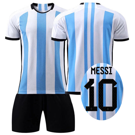 22/23 Argentina Soccer Team Home Jerseys 2 Piece Sets, Unisex Soccer Training Kit Printed Jersey Shorts Sets