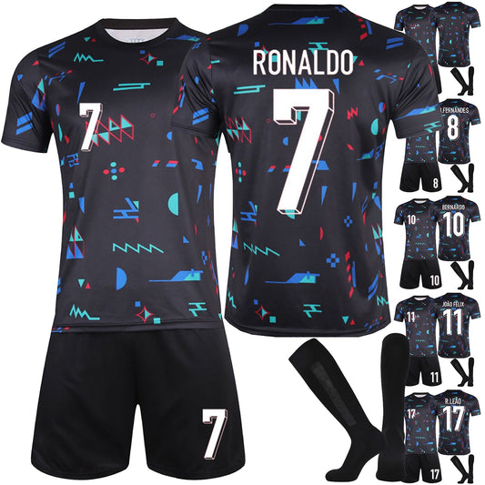 24-25 Portugal Soccer Team Jerseys 3 Piece Sets, Soccer Training Kit Printed Jersey Shorts Socks Set