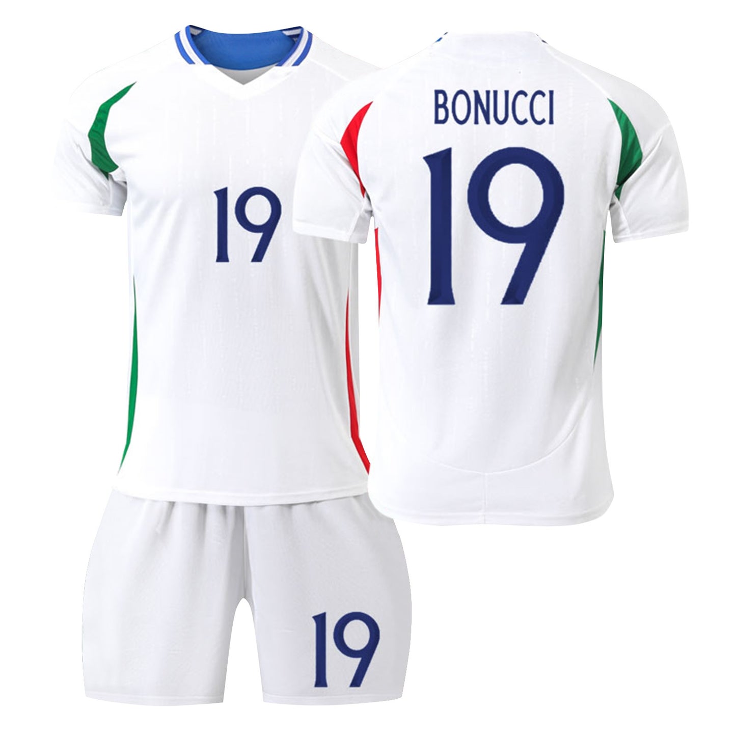 24-25 Italy Away Jersey 2 Piece Set, Soccer Training Kit Printed Jersey Shorts Socks Set